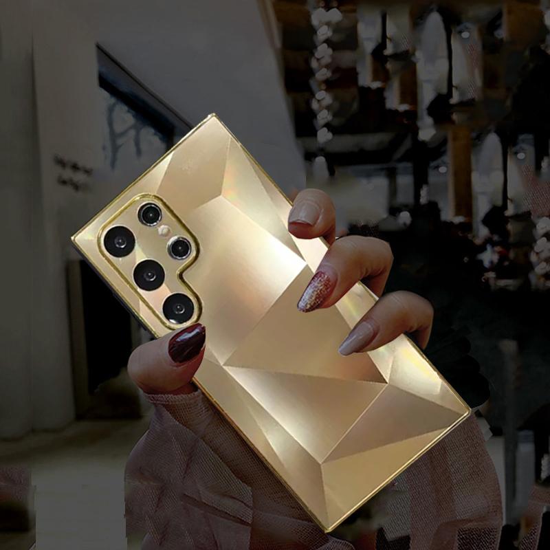 Чехол с лазерным блестящим ромбовидным узором для Samsung Galaxy A54 A34 A24 A14 A73 A53 S22 S23 S24 Ultra Plus iPhone 15 14 13 Pro Max Жесткий мягкий чехол