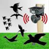 Outdoor Ultrasonic Animal Repeller Solar Powered for Birds Pigeons Crows Pest Scarer