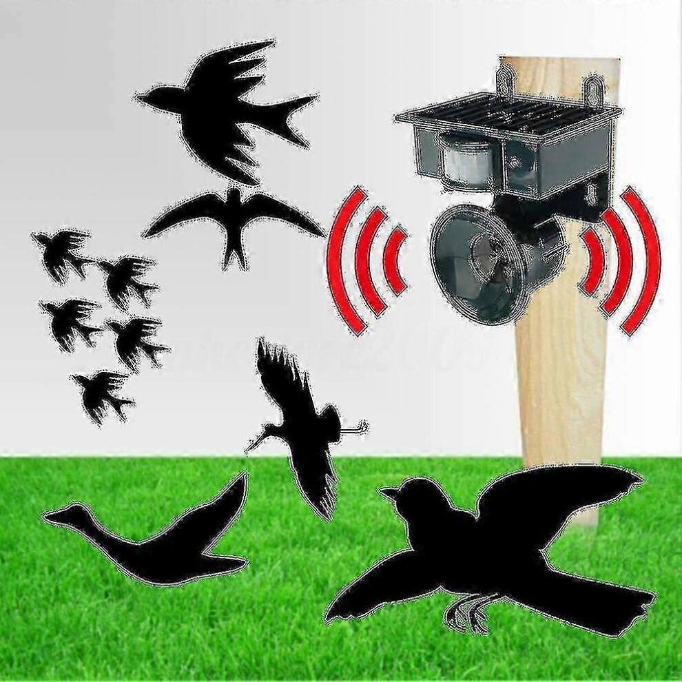Outdoor Ultrasonic Animal Repeller Solar Powered for Birds Pigeons Crows Pest Scarer