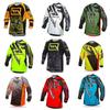 Mens Long Sleeve Mountain Bike Jersey Cycling Apparel Downhill Trail Riding Breathable Quick Dry