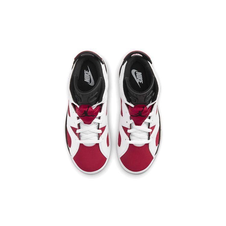 Детские кроссовки Air Jordan 6 Retro PS Carmine 2021 Белый Черный 384666-106