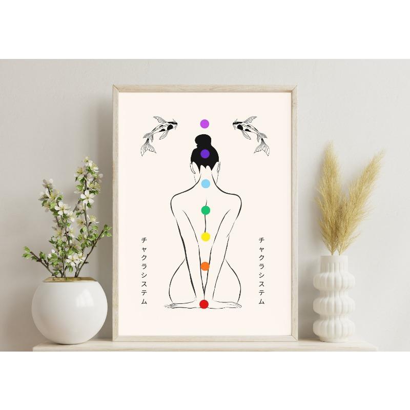 Японские винтажные духовные принты Современный настенный арт Постер Божественная женственность Чакра Холст Живопись Декор для гостиной квартиры