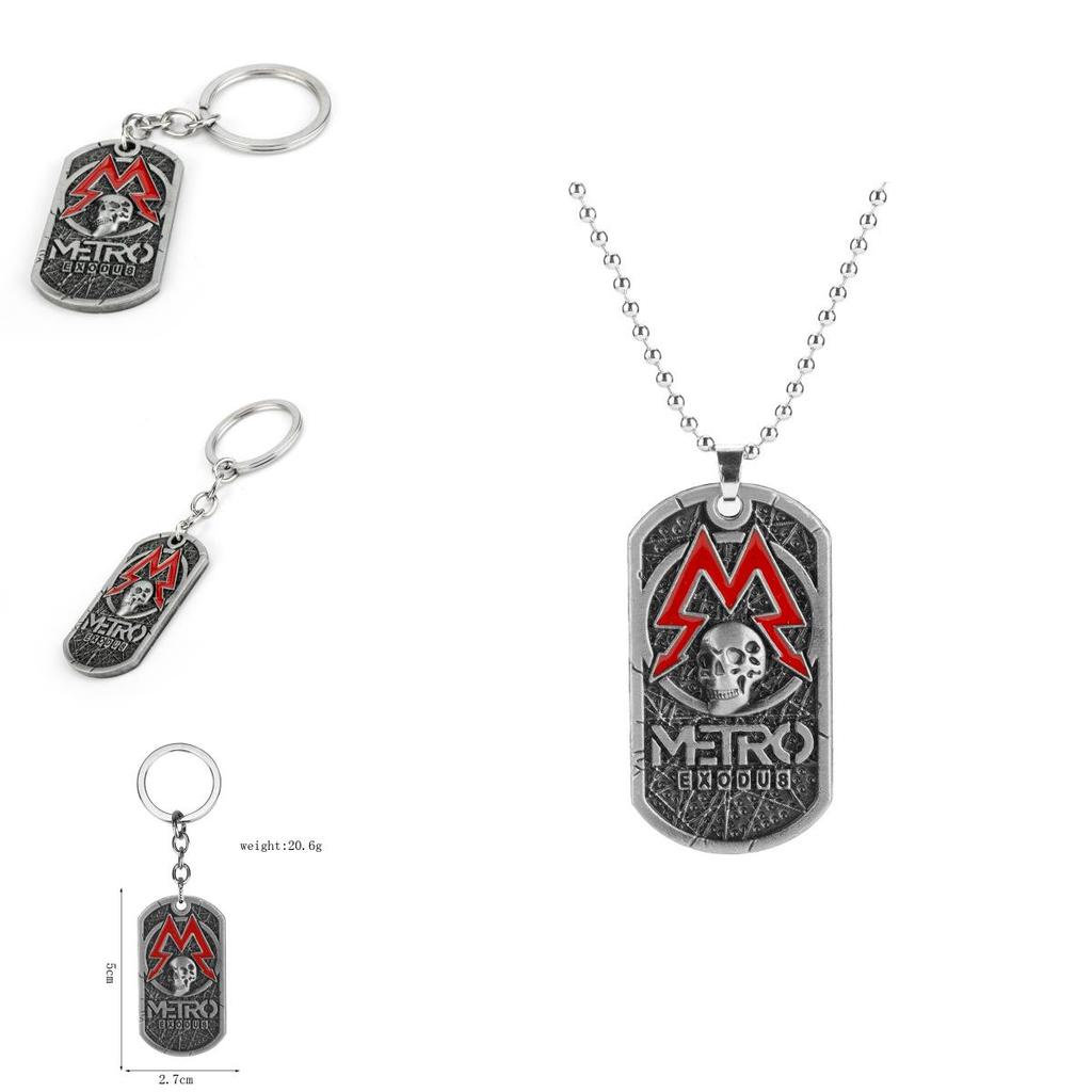 Кулон-подвеска Metro Exodus Череп со сплавным геометрическим дизайном для фанатов игры