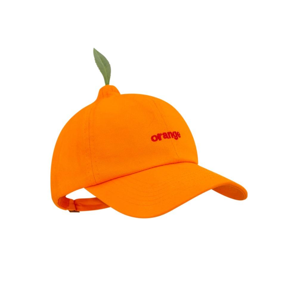 Cotton Orange Baseball Cap Peaked Creative Orange Cap Versatile Embroidered Letter Hat  Street