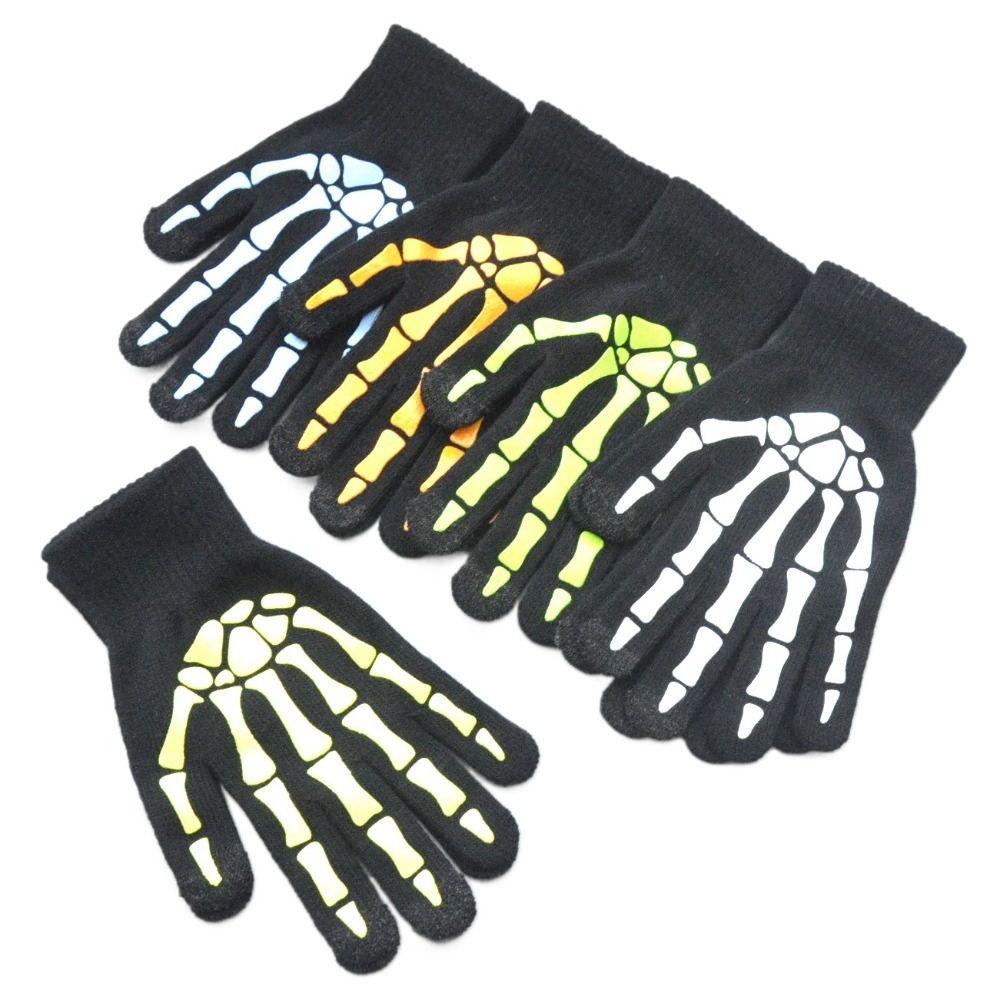 Full Finger Luminous Skeleton Claw Gloves Windproof Halloween Bone Claw Gloves  Men