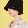 VARZAR Heart Chain Studded Linen Bucket Hat In Black