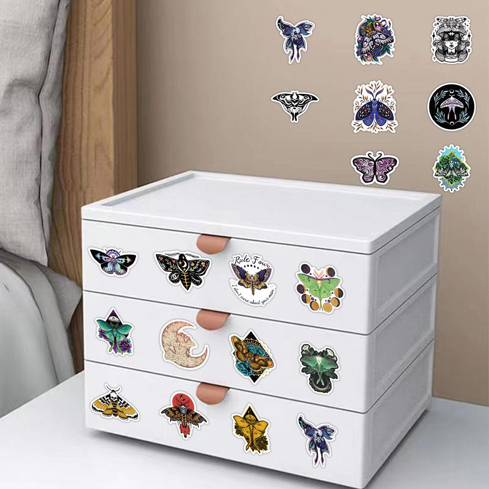 10/50 ретро наклейки-призрак-бабочка мотыльки граффити наклейки для DIY багаж ноутбук скейтборд мотоцикл велосипед наклейки