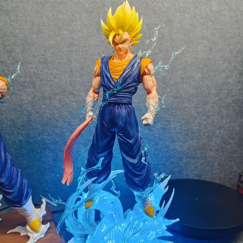 Hot JT Statue Dragon Ball Z Vegetto Super Saiyan Action Anime Figure 38cm/14.96inch 3 Heads Replace Collection Model Toys Gifts