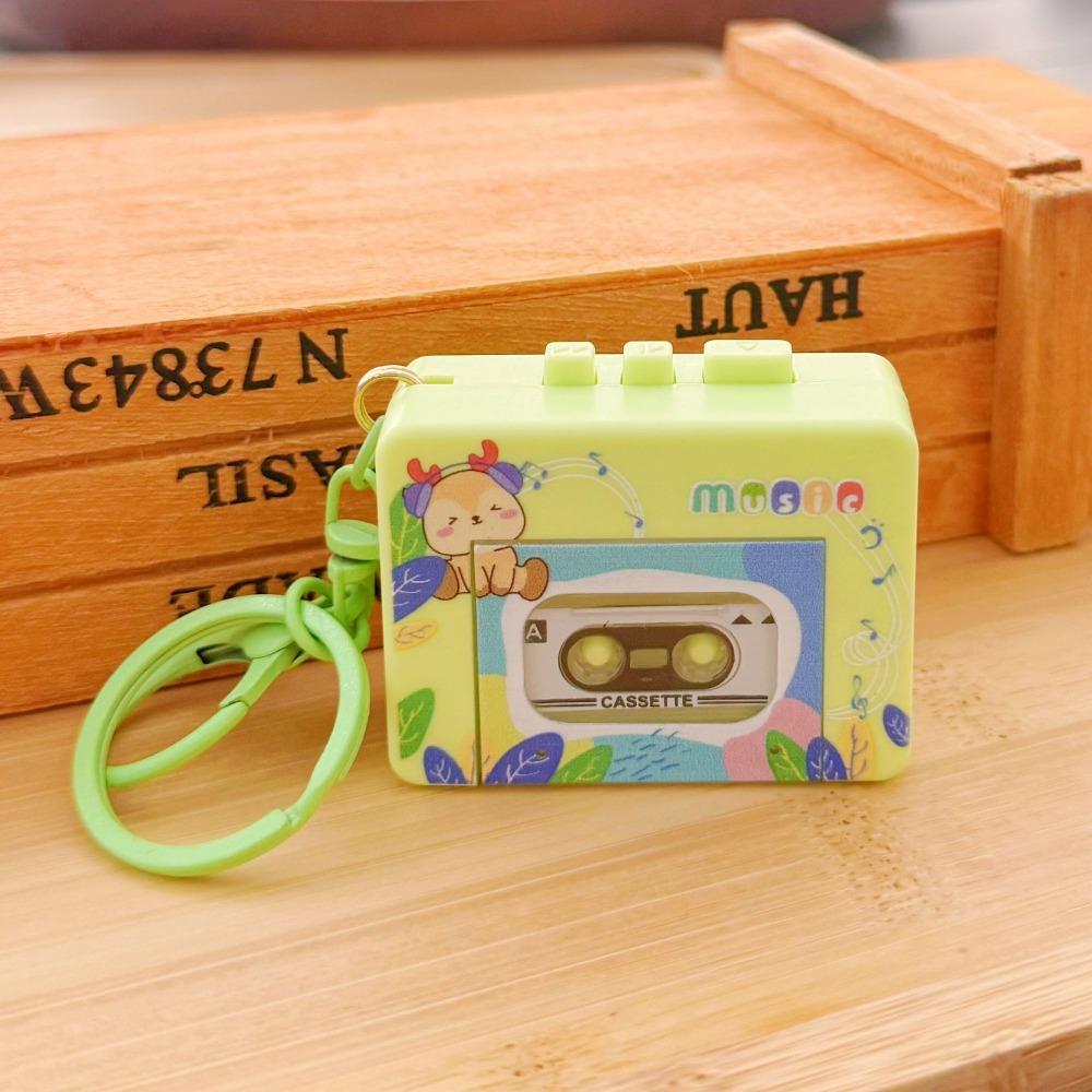 With music Retro Tape Recorder Keychain Cassette Recorder Recording Music Box Pendant   Backpack