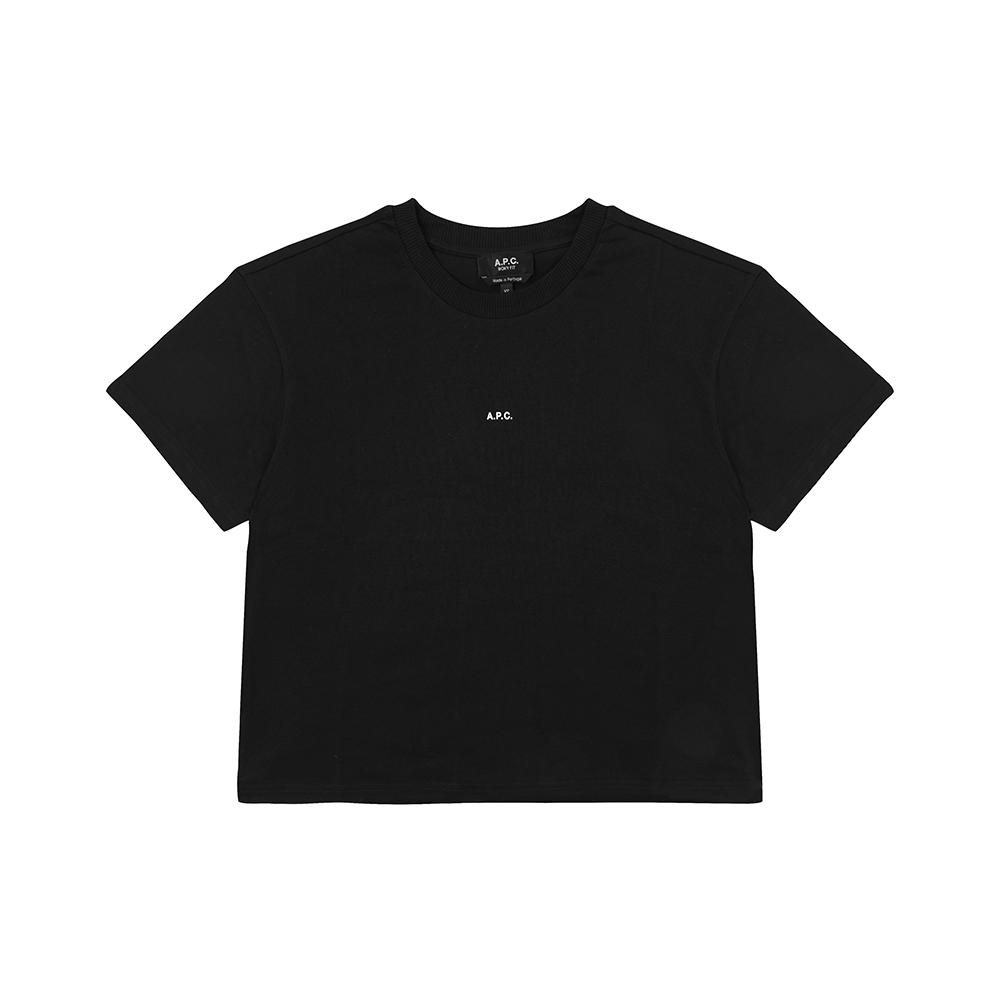 ApeSSe Cohbw F26387 Tzc Noir Blanc Micro Logo Boxy Women S Short Sleeve Tee
