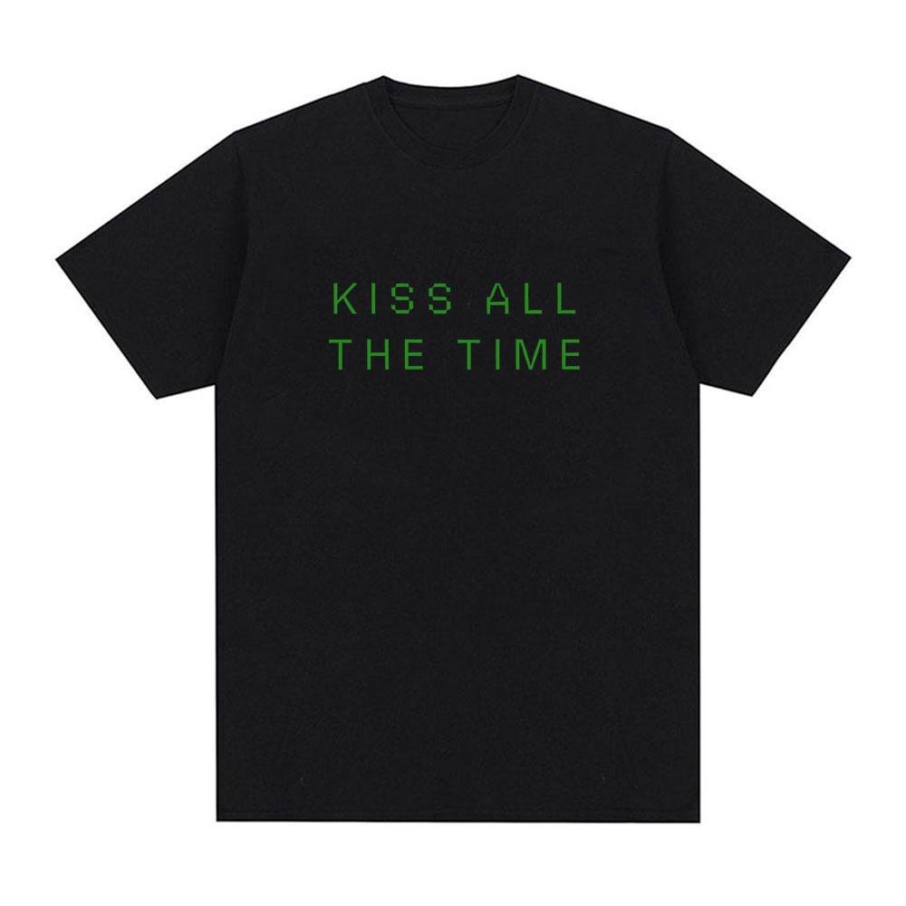 Harry Styles Kiss All The Time Tour 2026 Letter Print T Shirt Unisex Retro ONeck Fashion Oversized Cotton TShirt Streetwear