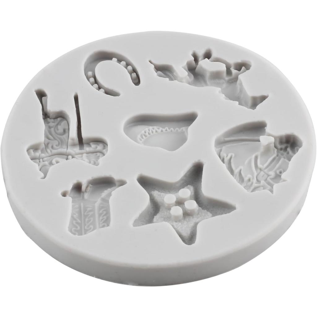 Horse Chocolate Mould Horseshoe Silicone Mould Cowboy Boot Saddle Fondant Baking Mould Cake Decoration Cupcake Topper Candy Gum Paste Polymer Clay