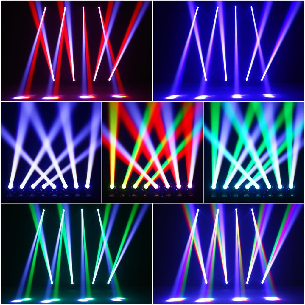 40W LED Moving Headlight RGBW Beam Lighting Stage Light with DMX Sound Activation Auto Mode for Stage DJ Party Bar Wedding Church Christmas Festival