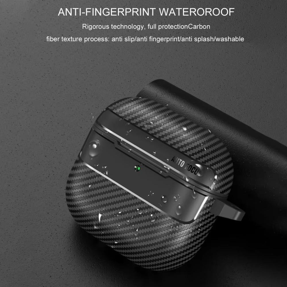 Защитный чехол-броня из углеродного волокна для наушников Apple Airpods 4 3 1&2 Pro 2 2-го поколения с противопотерянным крючком для Airpods Pro 3 2026