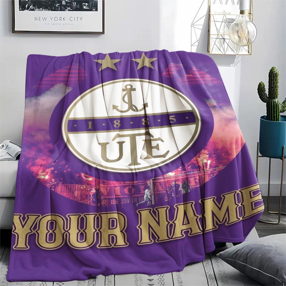 1PC Custom Name Újpest FC Patterned Flannel Blanket Suitable For All Seasons for Home Decor Warmth and Comfort Gifts Holiday Present