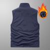 Four Seasons Men's Vest Thin Sleeveless Stand-Up Collar Multi-Pocket Quick-Drying Vest Large Size Vest
