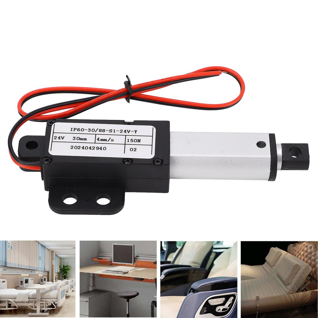 Linear Actuator, 30mm Stroke, Linear Actuator IPX4  24V, Electric Actuator with Bracket
