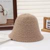 Trendy Outdoor Warm Knitted Hat Korean Edition Solid Color Pot Hat Winter Outdoor Face Small Plain Water Bucket Hat