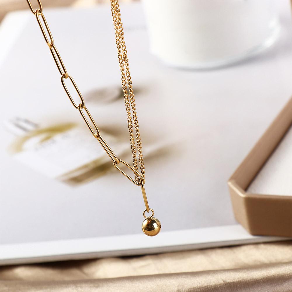 Двухслойный модный браслет на щиколотку из титановой стали с бусинами, классика лета