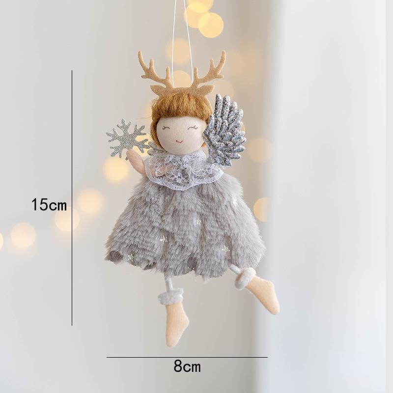 Christmas Plush Angel Girl Santa Claus Dolls Xmas Tree Ornament Natal Noel Navidad 2025 Christmas Decorations for Home New Year
