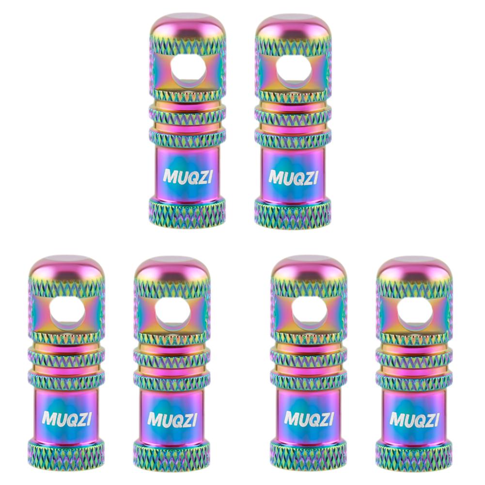 6Pcs Bicycle Presta Valve Caps with Valve Core Removal Function Cycling Presta Valve Cover Aluminum Alloy for MTB Road Bicycle