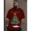 Plus Size Men's 3D Christmas Tree Print T-Shirt with Stretch Fabric Machine Washable Cool Casual Sporty T-Shirts Men’s