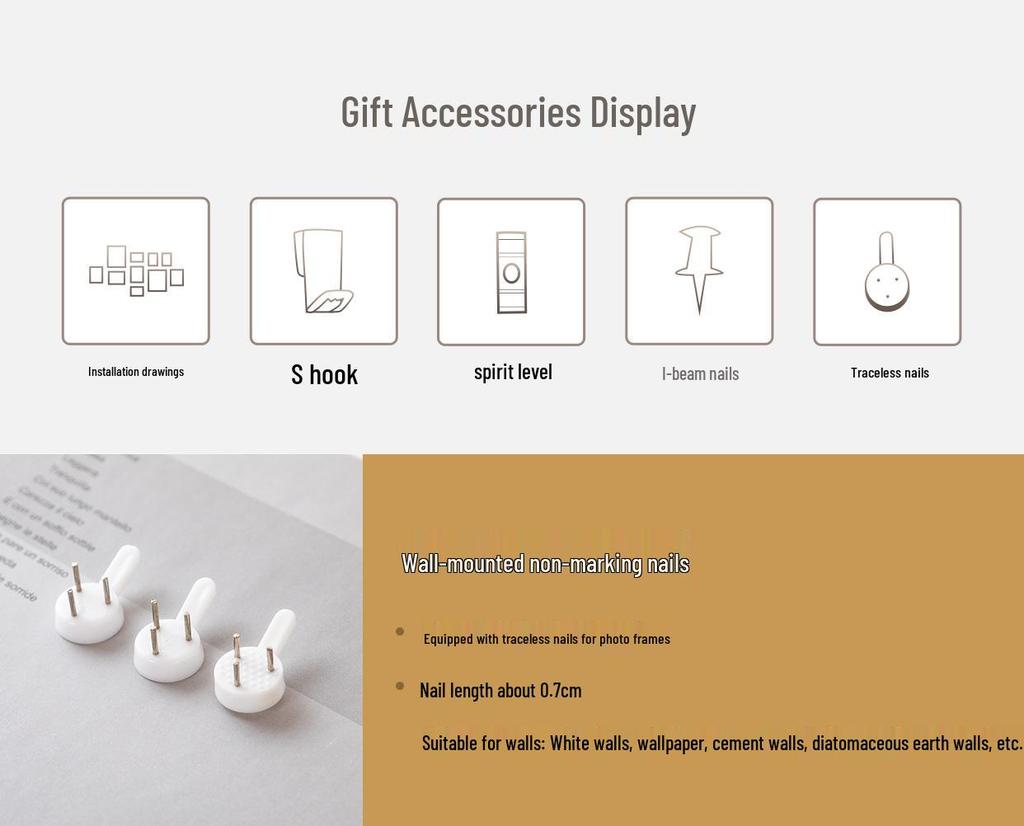 Минималистичный набор фоторамок без гвоздей для украшения стены в гостиной