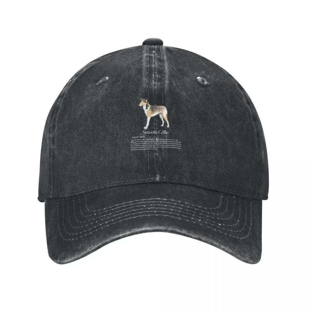 Smooth Collie Dog Breed Info Baseball Cap hats for Unisex Snapback Cap Sun Cap Fashion Beach Girl Unisexs