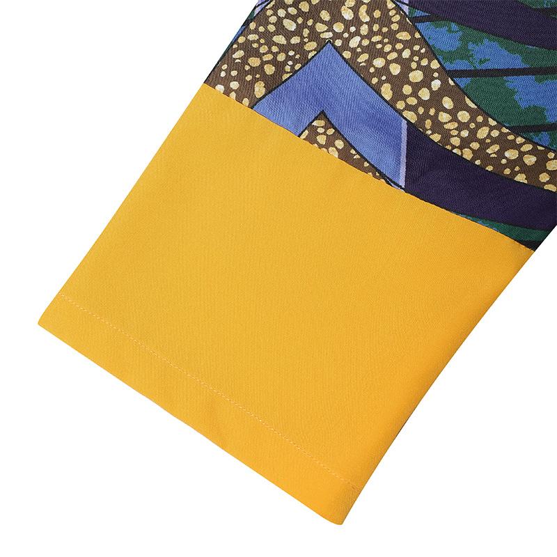 Женские платья больших размеров с круглым вырезом и длинными рукавами с принтом