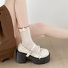 Retro Black British Style Thick Heel Platform Jk Small Leather Shoes Women's 2025 New Summer Skirt Mary Jane Single Shoes