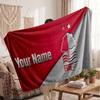 Nottingham Forest Personalized Fleece Blanket With Football Logo, Custom Name Text Soft Warm Home Throw Blanket