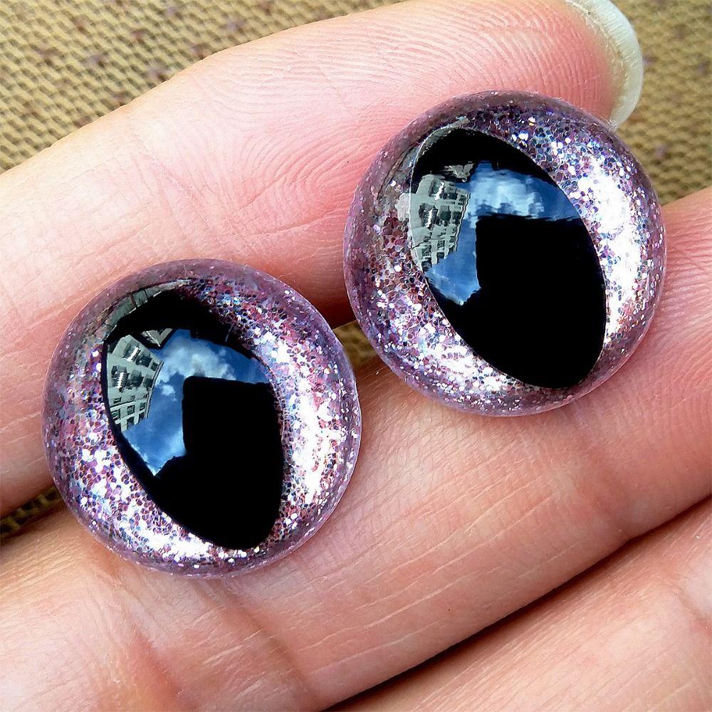 20pcs/set 18mm Safety Glitter Eyes Crafts with Golden Onion Gasket Puppet Colored Eyes Accessories