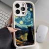 Черный кот со звездным небом задняя крышка для мобильного телефона iPhone17Promax лестница подходит для Apple 16promax все включено Небесный глаз