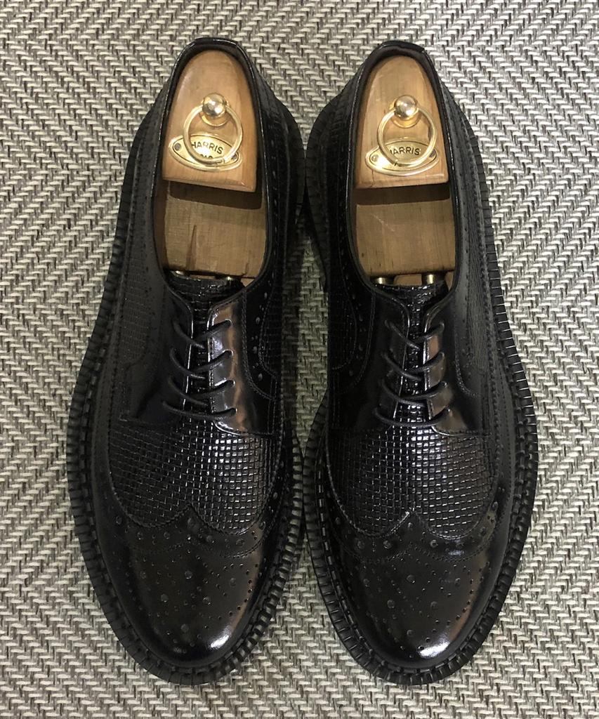 Joenshoe Human Grid Wingtip Walker Black