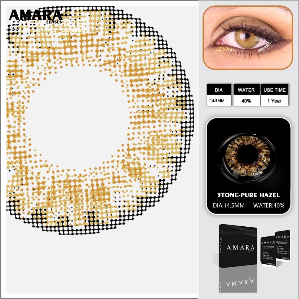 AMARA LENSES 1 Pair 3TONE Soft Color Contact Lens Natural Looking Contactlens Eye Cosmetic Lenses