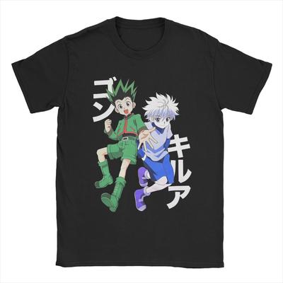 Мужская футболка HXH Аниме Hunter X Hunter Гон Киллуа Золдик Аниме Смешная Хлопковые Футболки с Коротким Рукавом Футболка Круглый Вырез Одежда Вечеринка