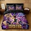 Hunter X Hunter Pattern Bedding Quilt Set Quilt Cover Pillowcase Home Birthday Gift(1 * duvet cover + 2 * pillowcase, without core)