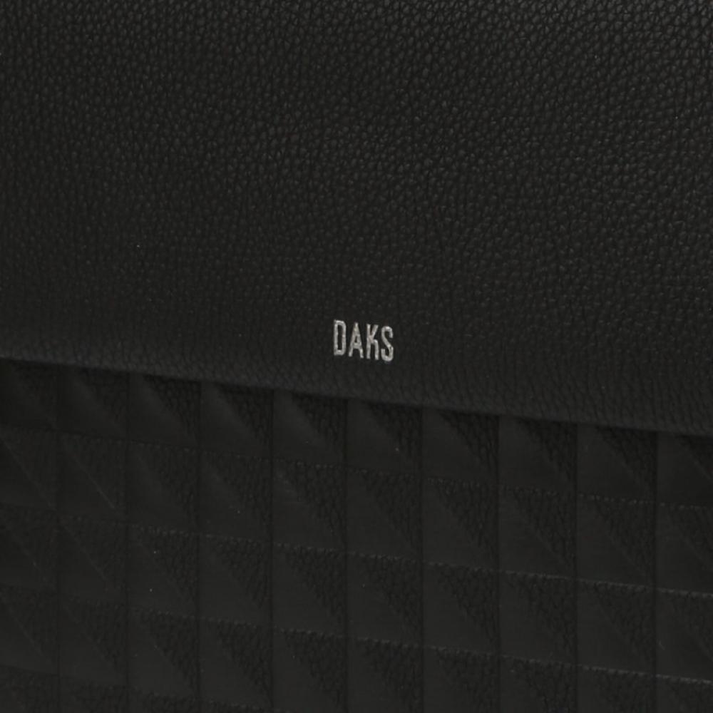 Daks Black Leather Crossbody Bag With Grid Pattern Dbba5f263bk