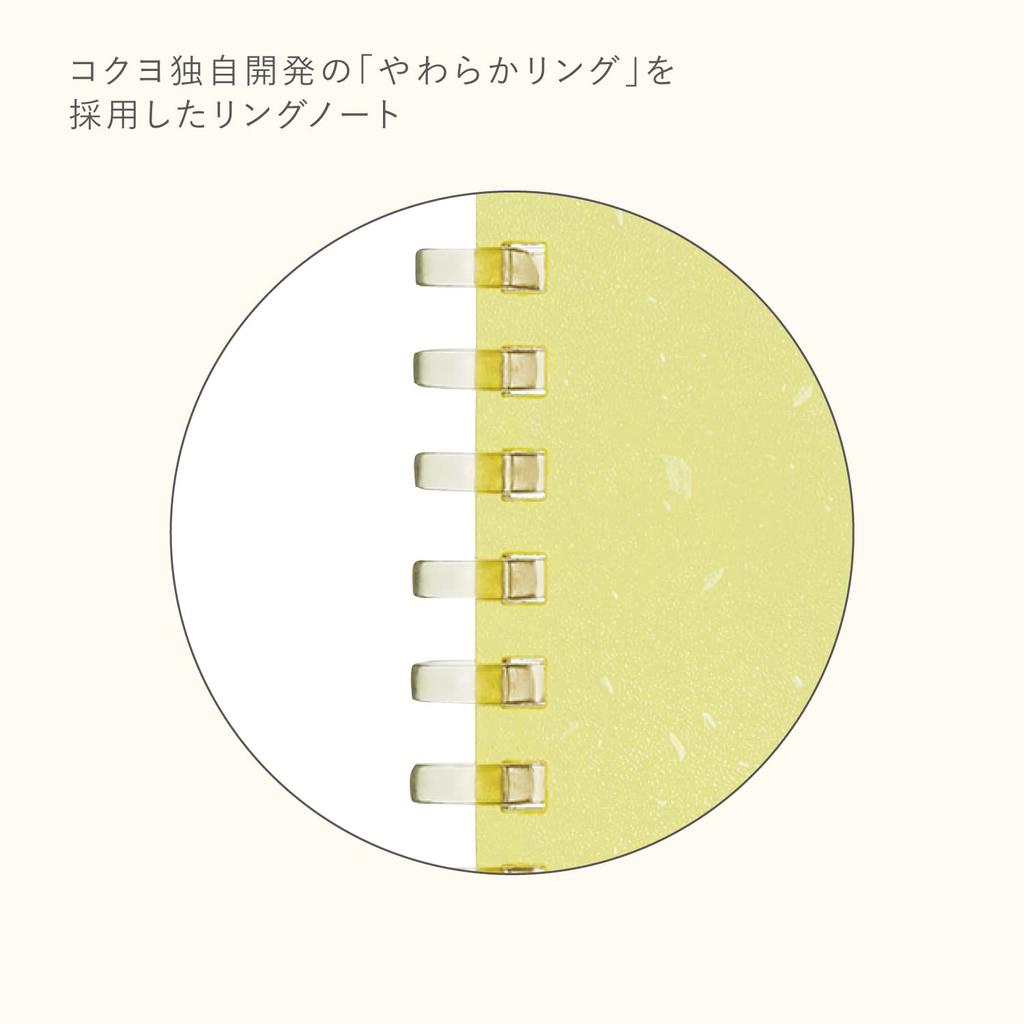 KOKUYO Soft Ring Notebook ME 50 Sheets 5mm Grid A5 Moon Lime KME-SR931S5Y
