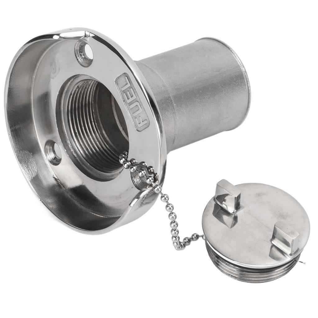 1.5in Boat Deck Filler with Cap Fill Gas Fuel Diesel Stainless Steel for Marine Yachts Caravans RVs Trucks Trailers