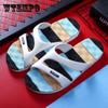 Летние мужские тапочки, персонализированная нескользящая износостойкая обувь, пляжные бытовые сандалии и тапочки