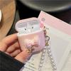 Pink bow wireless bluetooth headset case for AirPods 1st generation 1/1 headset protective cover pearl pendant