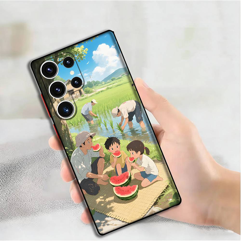 Cute Leisurely Children Phone Silicone Case for Samsung S24 22 20 23 21 20 Ultra Plus Lite 5G Print Cover