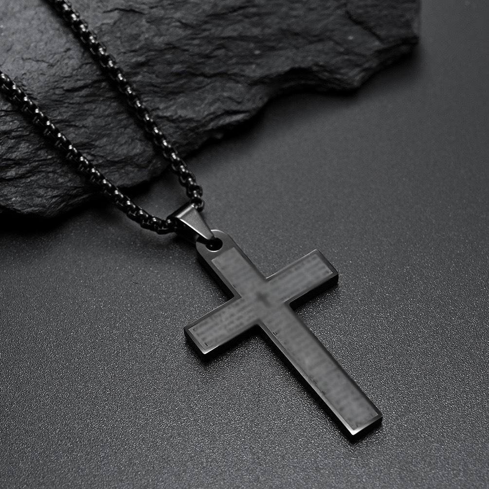 European and American Jewelry Simple Titanium Steel Cross Pendant Stainless Steel Hip-hop Necklace Men's Jewelry Women's