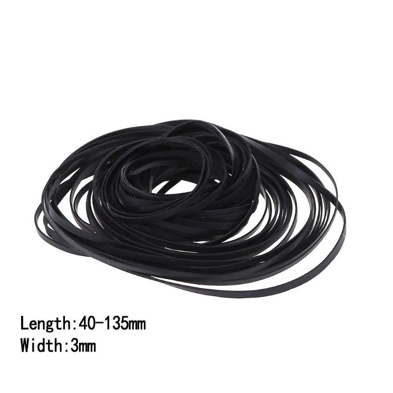50 шт., 40-135 мм, универсальные ремни для кассетных ленточных машин, ассорти, общий плоский резиновый ремень для рекордеров, Walkman, CD, DVD-привода