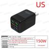 Многопортовое зарядное устройство мощностью 150 Вт: 3 порта USB + 3 порта PD, универсальный адаптер для зарядки мобильных устройств 6-в-1, 5 В/3 А