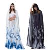 Cosplay Halloween, Cape Dress Vampire Bride Reaper Witch Robe Print Horror Skull Cos Costume Female