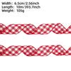 Элегантная клетчатая полиэстеровая лента шириной 6,5 см в красном, белом и оранжевом цвете для Рождества