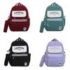 Fashion Print Letter Backpack With 16in Laptop Compartment Breathable School For