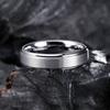[King Will] мужское кольцо серебряное базовое вольфрамовое кольцо шириной 6 мм матовое шлифованное покрытие обручальное кольцо размер 14